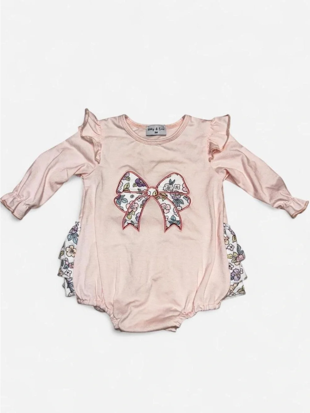 Abby & Evie Boutique Bubble Romper With Ruffles